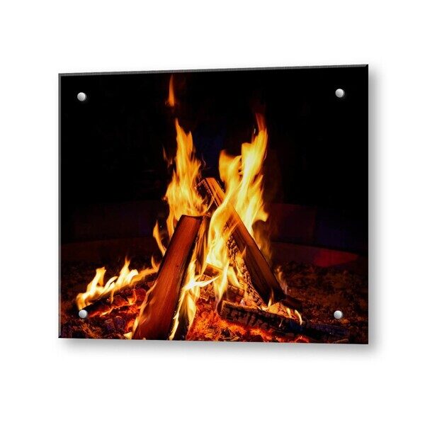 Кухонный экран из стекла Пылающий костер 600х550х4мм