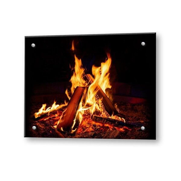Кухонный экран из стекла Пылающий костер 600х500х4мм